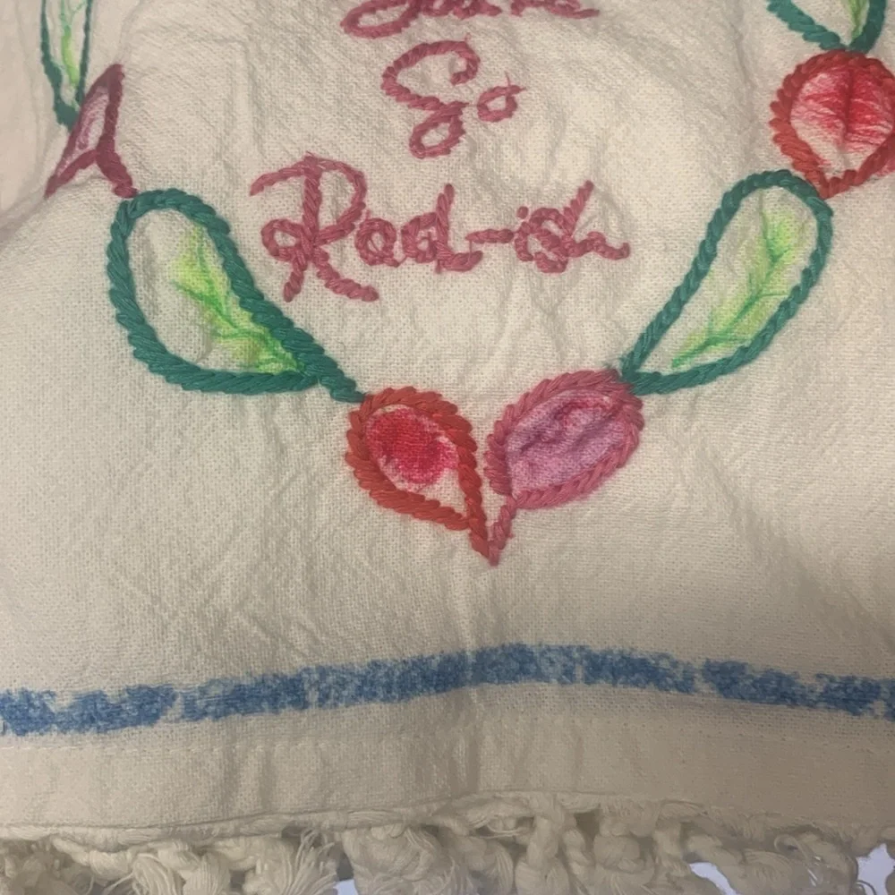 Anthropologie “ your so radish” dish towel